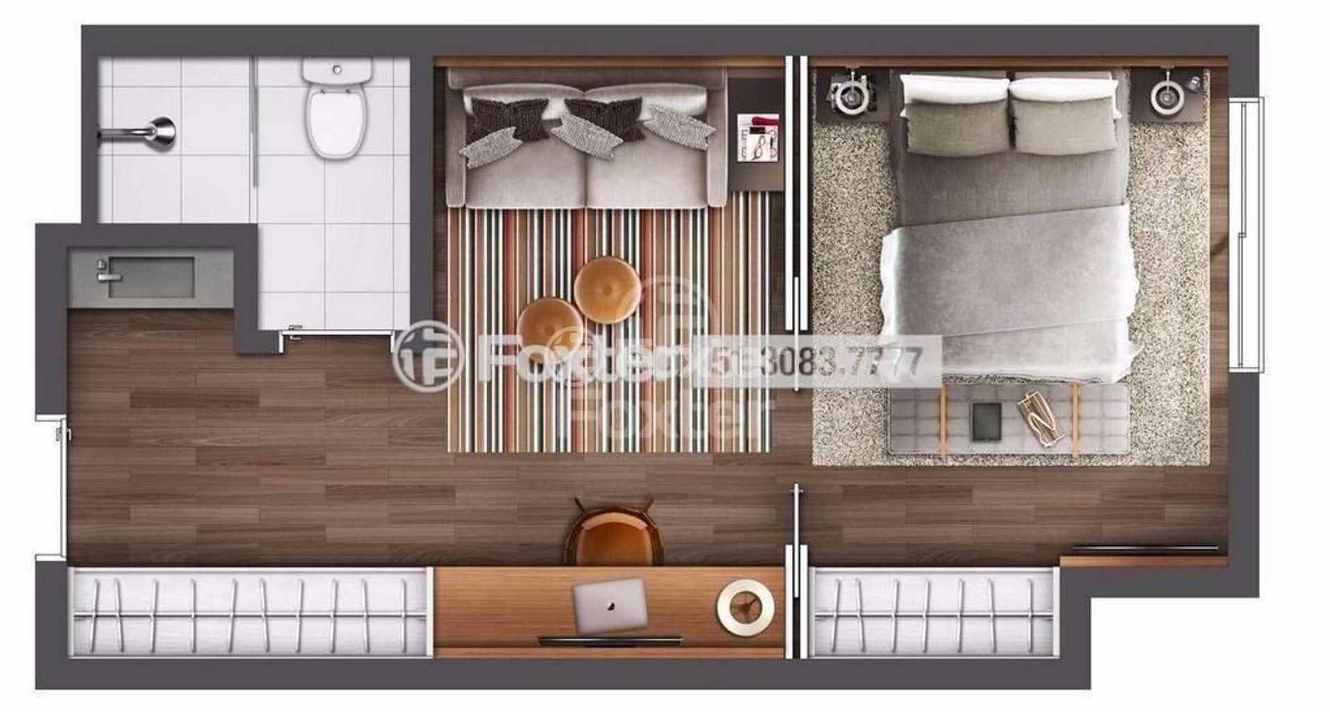 Fração Imobiliária 1 dorm à venda Estrada Elvira Apollo Benetti, Av. Central - Gramado